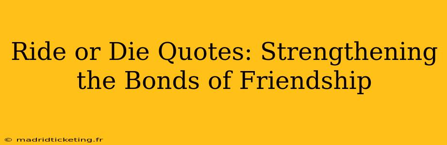 Ride or Die Quotes: Strengthening the Bonds of Friendship
