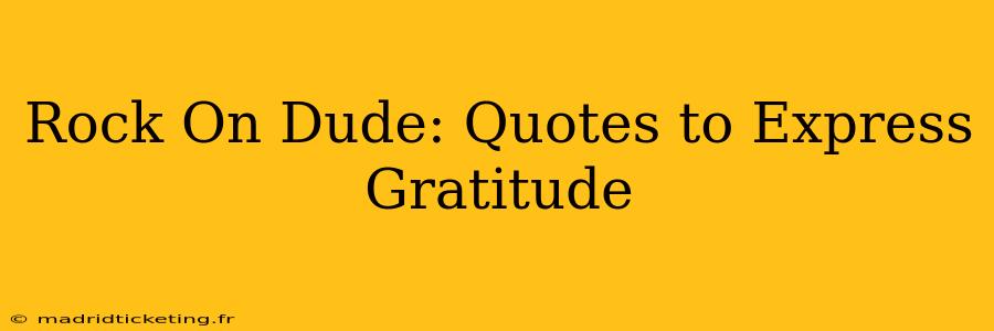 Rock On Dude: Quotes to Express Gratitude