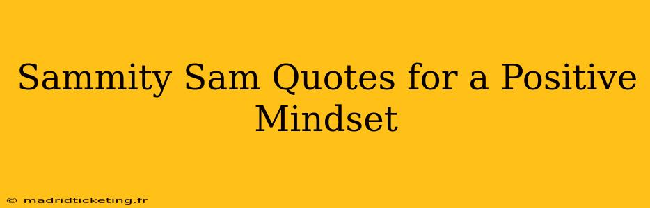 Sammity Sam Quotes for a Positive Mindset