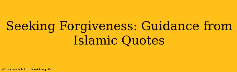 Seeking Forgiveness: Guidance from Islamic Quotes