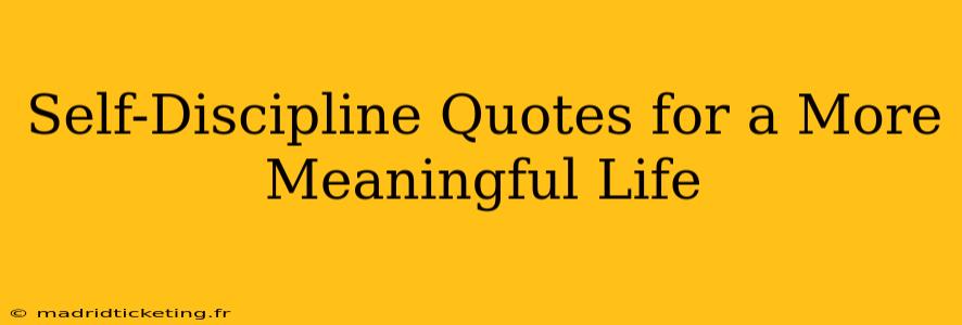 Self-Discipline Quotes for a More Meaningful Life