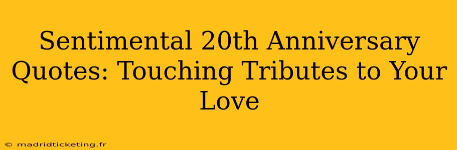 Sentimental 20th Anniversary Quotes: Touching Tributes to Your Love