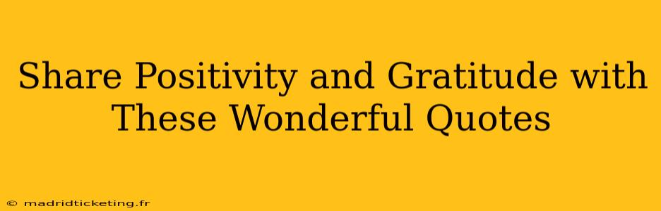 Share Positivity and Gratitude with These Wonderful Quotes