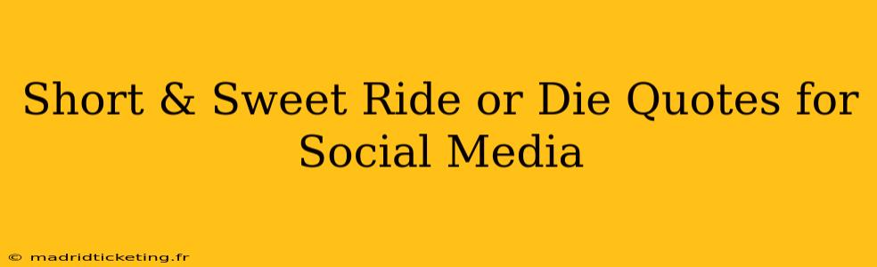 Short & Sweet Ride or Die Quotes for Social Media