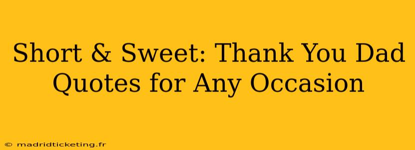 Short & Sweet: Thank You Dad Quotes for Any Occasion