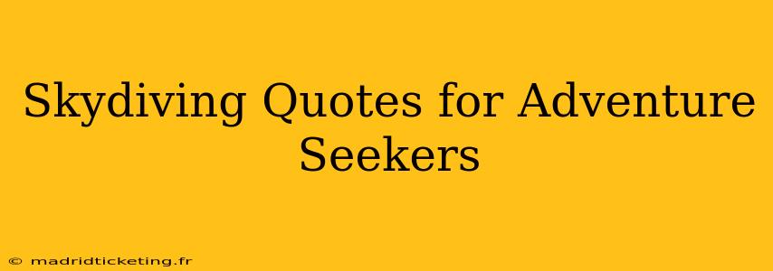 Skydiving Quotes for Adventure Seekers