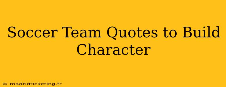 Soccer Team Quotes to Build Character