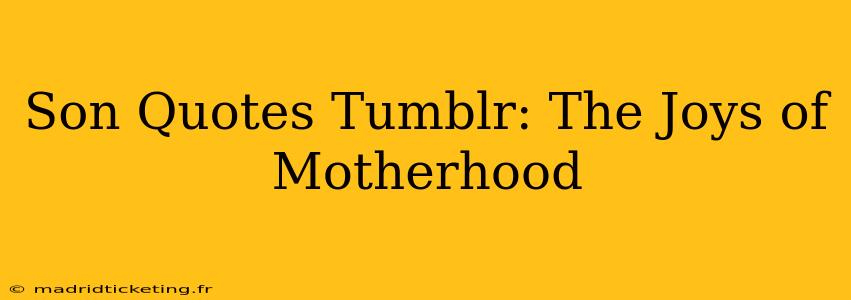 Son Quotes Tumblr: The Joys of Motherhood