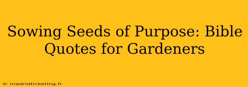 Sowing Seeds of Purpose: Bible Quotes for Gardeners