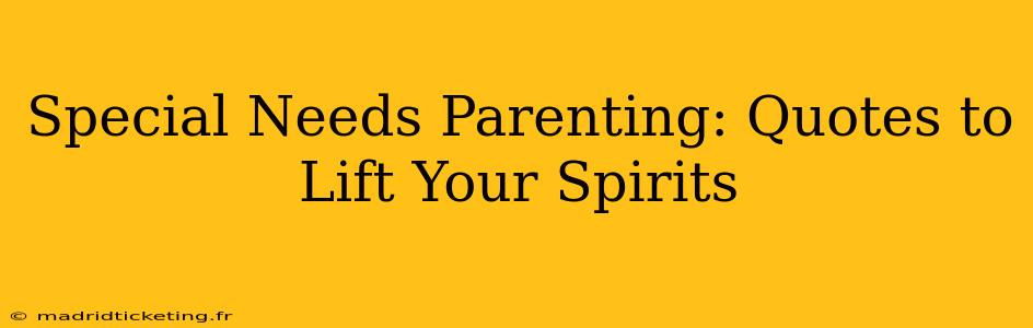 Special Needs Parenting: Quotes to Lift Your Spirits