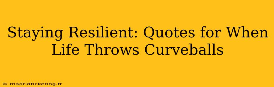 Staying Resilient: Quotes for When Life Throws Curveballs