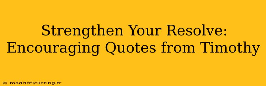 Strengthen Your Resolve: Encouraging Quotes from Timothy