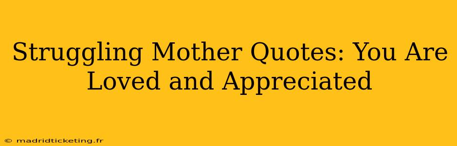 Struggling Mother Quotes: You Are Loved and Appreciated