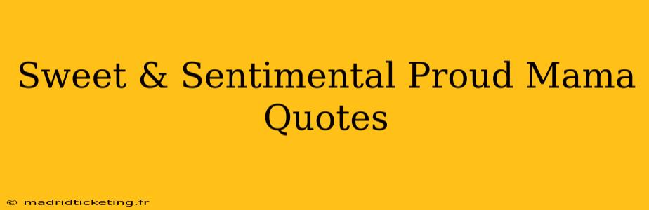 Sweet & Sentimental Proud Mama Quotes