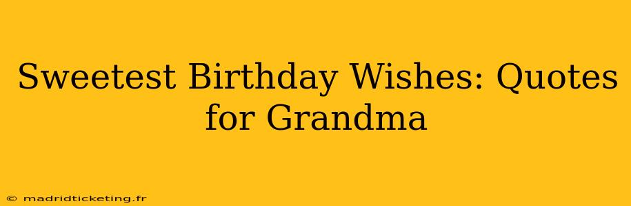 Sweetest Birthday Wishes: Quotes for Grandma