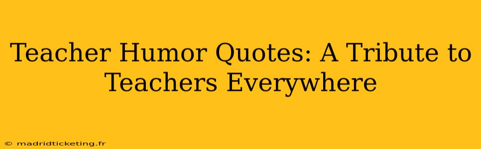 Teacher Humor Quotes: A Tribute to Teachers Everywhere