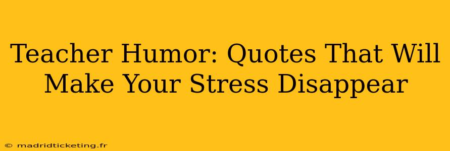 Teacher Humor: Quotes That Will Make Your Stress Disappear
