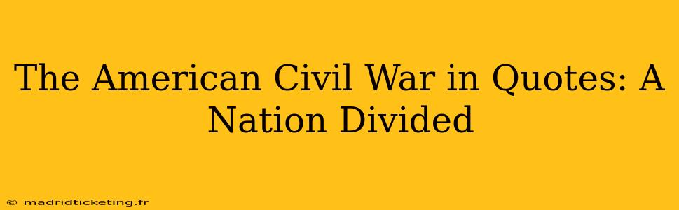 The American Civil War in Quotes: A Nation Divided