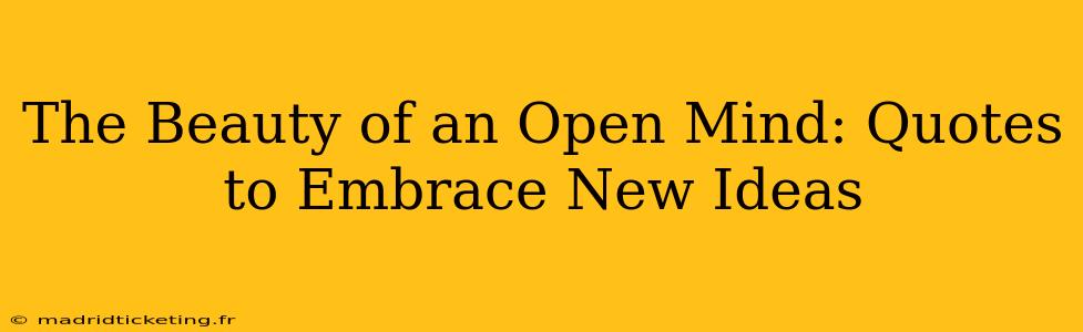 The Beauty of an Open Mind: Quotes to Embrace New Ideas