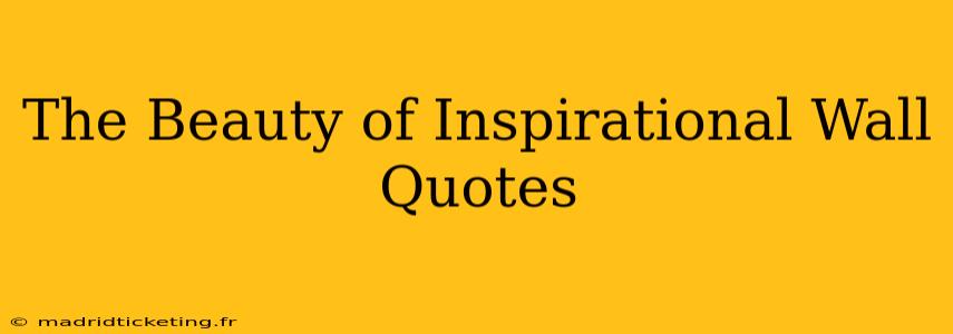 The Beauty of Inspirational Wall Quotes