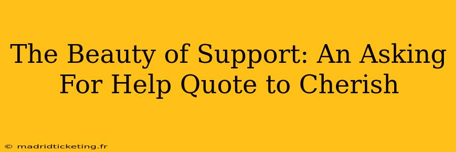 The Beauty of Support: An Asking For Help Quote to Cherish