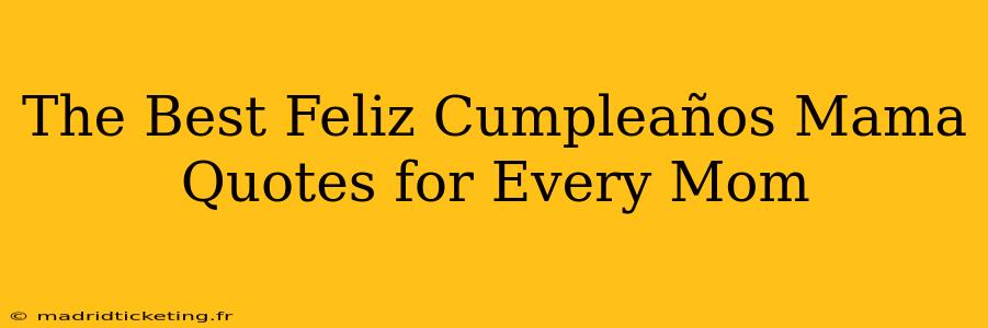 The Best Feliz Cumpleaños Mama Quotes for Every Mom