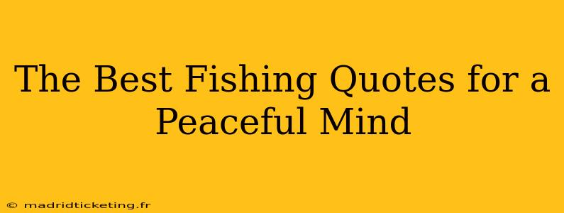 The Best Fishing Quotes for a Peaceful Mind