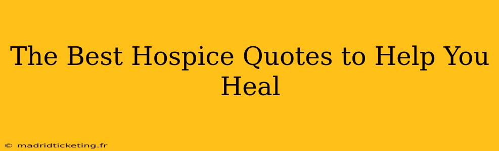 The Best Hospice Quotes to Help You Heal
