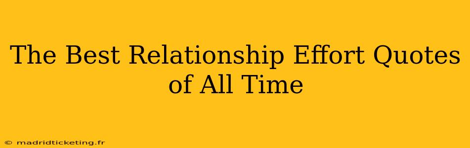 The Best Relationship Effort Quotes of All Time