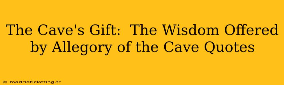 The Cave's Gift:  The Wisdom Offered by Allegory of the Cave Quotes