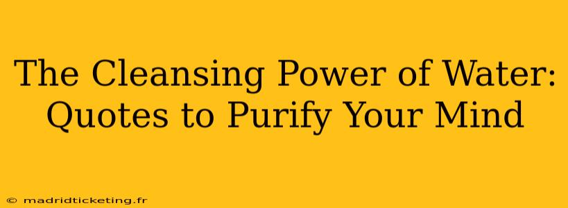 The Cleansing Power of Water: Quotes to Purify Your Mind