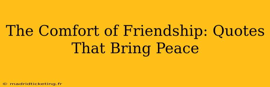 The Comfort of Friendship: Quotes That Bring Peace