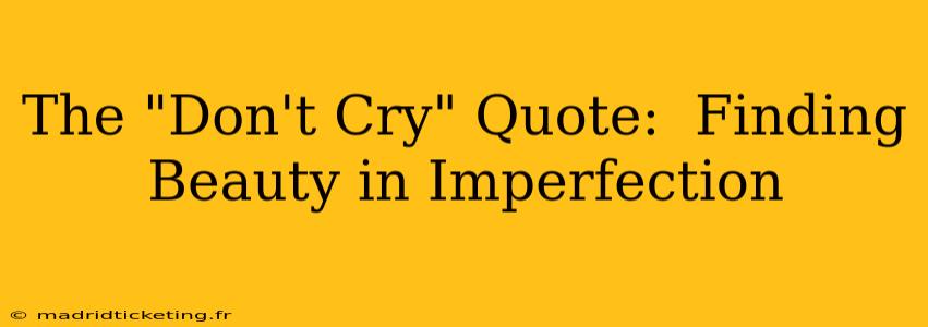 The "Don't Cry" Quote:  Finding Beauty in Imperfection
