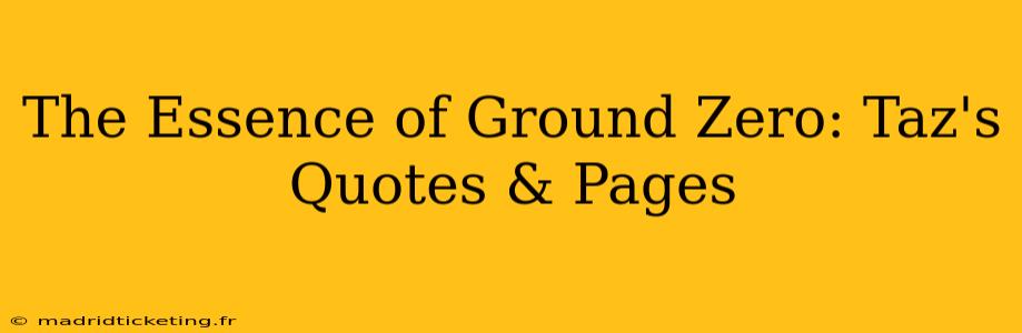 The Essence of Ground Zero: Taz's Quotes & Pages