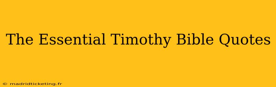 The Essential Timothy Bible Quotes
