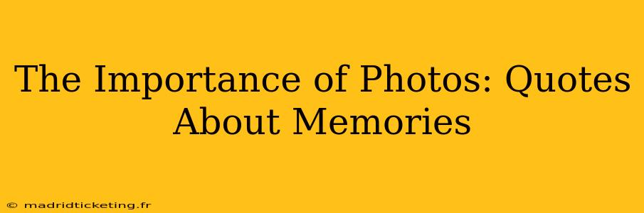 The Importance of Photos: Quotes About Memories