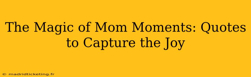 The Magic of Mom Moments: Quotes to Capture the Joy