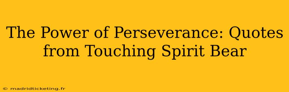 The Power of Perseverance: Quotes from Touching Spirit Bear