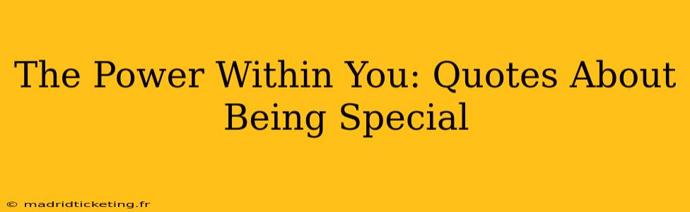 The Power Within You: Quotes About Being Special