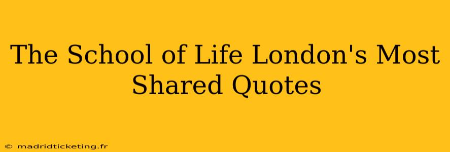 The School of Life London's Most Shared Quotes