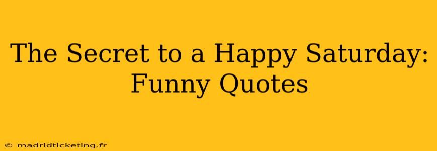The Secret to a Happy Saturday: Funny Quotes