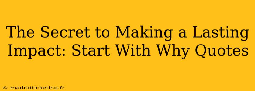 The Secret to Making a Lasting Impact: Start With Why Quotes