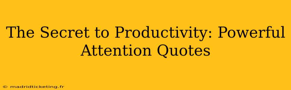 The Secret to Productivity: Powerful Attention Quotes