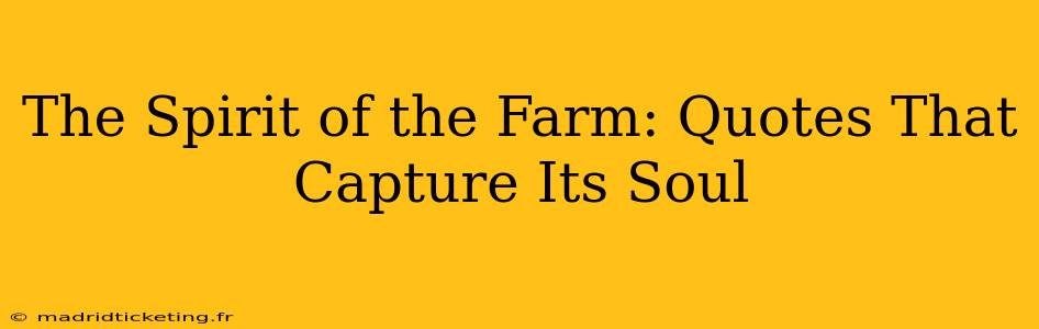 The Spirit of the Farm: Quotes That Capture Its Soul