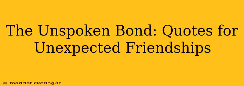 The Unspoken Bond: Quotes for Unexpected Friendships