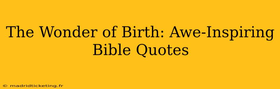 The Wonder of Birth: Awe-Inspiring Bible Quotes