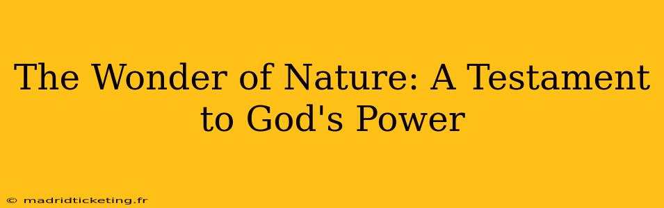 The Wonder of Nature: A Testament to God's Power