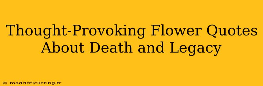 Thought-Provoking Flower Quotes About Death and Legacy