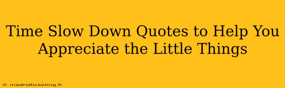 Time Slow Down Quotes to Help You Appreciate the Little Things