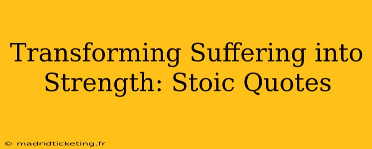 Transforming Suffering into Strength: Stoic Quotes